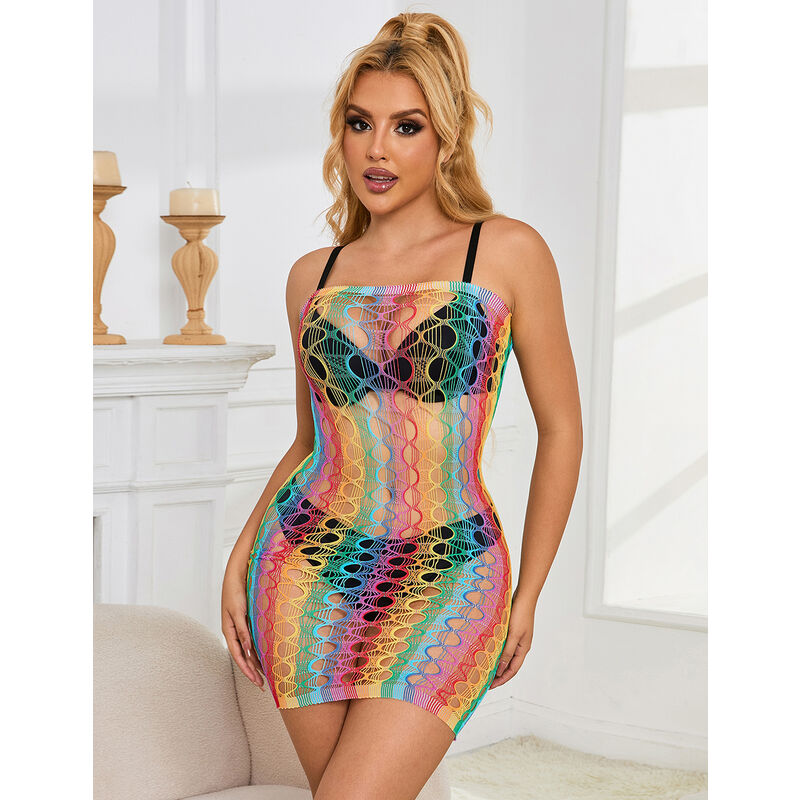 SUBBLIME - 952365 ROBE RÉSEILLE ÉPAULES DÉNUDÉES ARC-EN-CIEL TAILLE UNIQUE