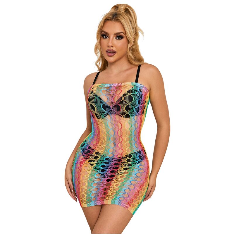SUBBLIME - 952365 ROBE RÉSEILLE ÉPAULES DÉNUDÉES ARC-EN-CIEL TAILLE UNIQUE