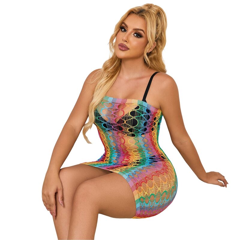 SUBBLIME - 952365 ROBE RÉSEILLE ÉPAULES DÉNUDÉES ARC-EN-CIEL TAILLE UNIQUE