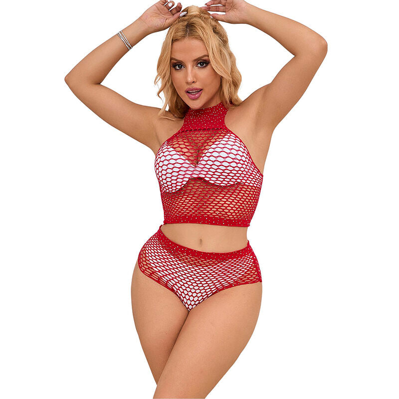SUBBLIME - 952402 ENSEMBLE DE GRILLES EN STRASS ROUGE TAILLE UNIQUE