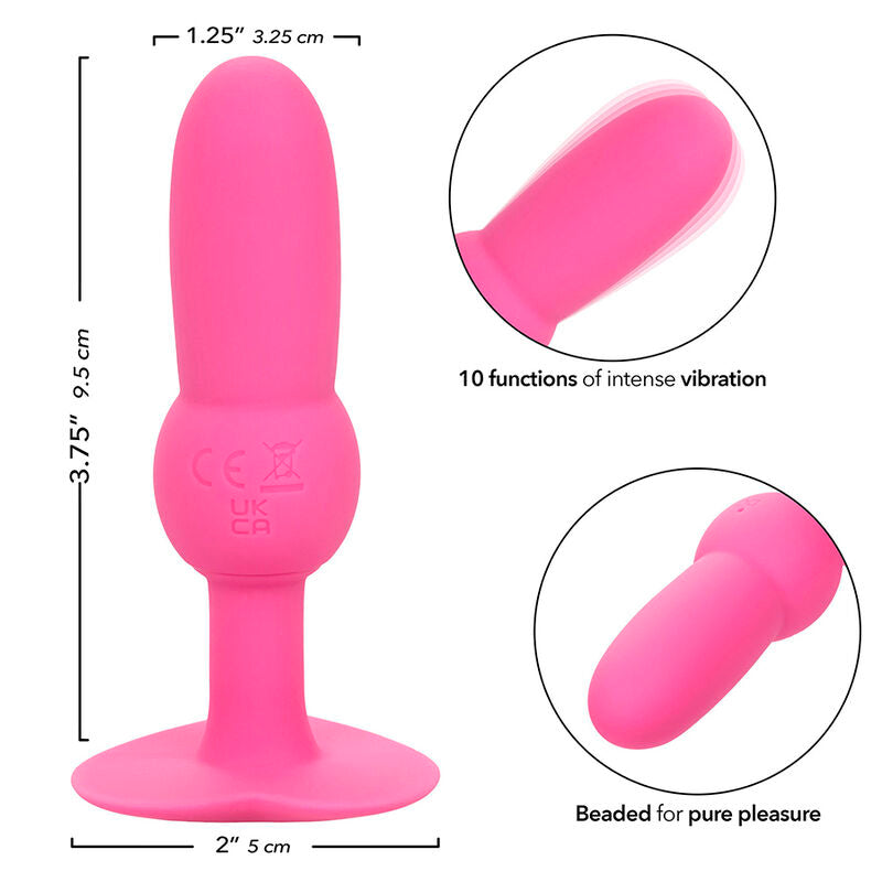 CALEXOTICS - PREMIER PLUG ANAL AVEC PERLES 10 VIBRATIONS ROSE