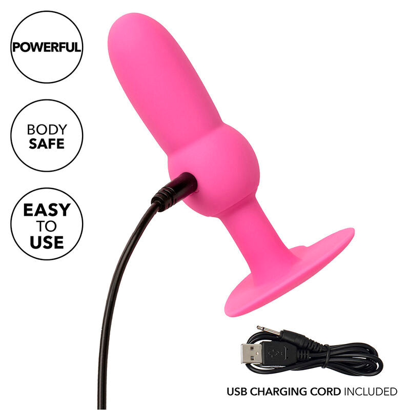 CALEXOTICS - PREMIER PLUG ANAL AVEC PERLES 10 VIBRATIONS ROSE
