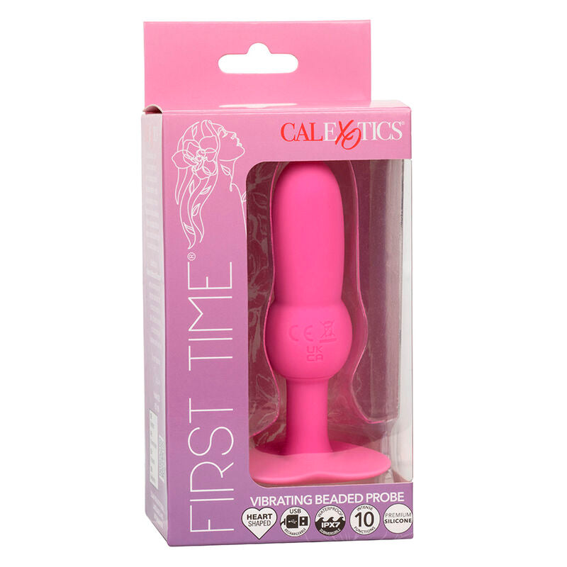 CALEXOTICS - PREMIER PLUG ANAL AVEC PERLES 10 VIBRATIONS ROSE