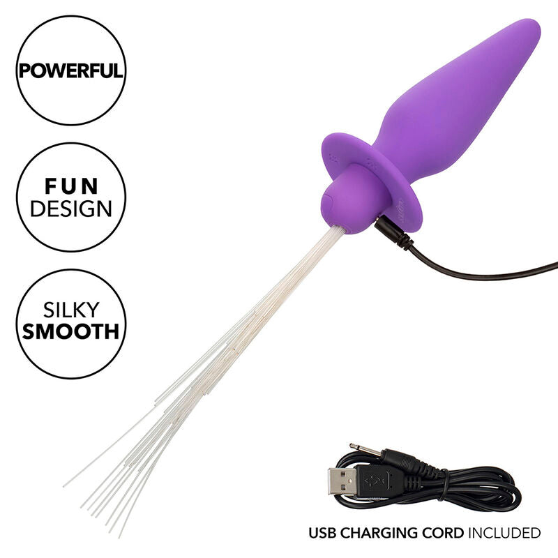 CALEXOTICS - SOUTHERN LIGHTS LIGHT UP ANAL PLUG WITH LIGHTS 10 VIBRATIONS VIOLET SILICONE