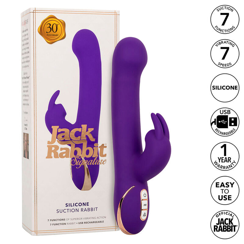 CALEXOTICS - JACK RABBIT VIBRATOR AND STIMULATOR 7 LEVELS OF VIBRATION AND SUCTION BLUE