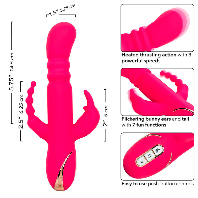 CALEXOTICS - JACK FANTASY TRIPLE HEATABLE VIBRATOR RABBIT PINK