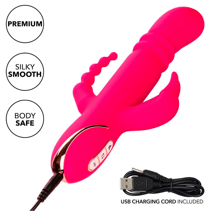 CALEXOTICS - JACK FANTASY TRIPLE HEATABLE VIBRATOR RABBIT PINK