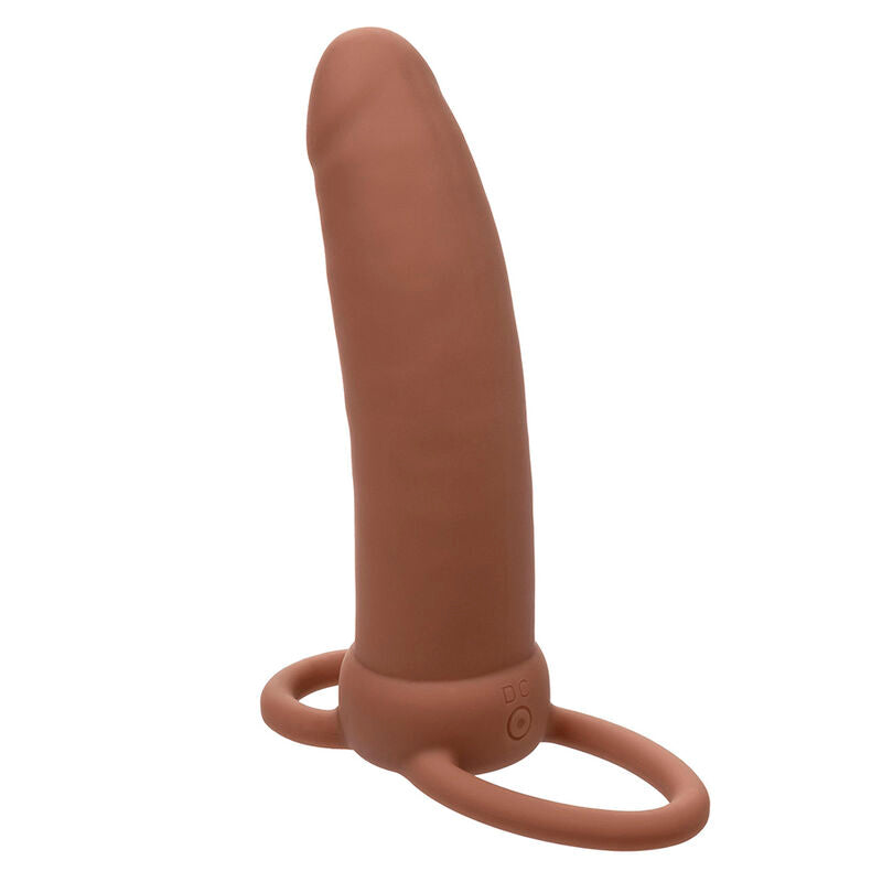 CALEXOTICS - MAXX DOUBLE PÉNÉTRATEUR ÉPAIS 10 VIBRATIONS MULÂTRE