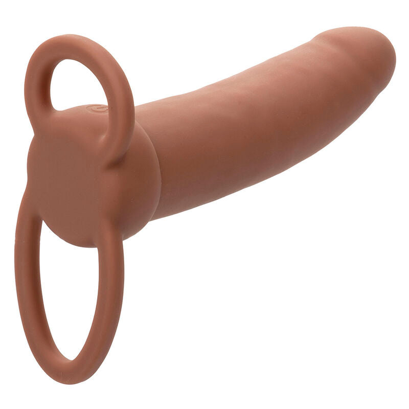 CALEXOTICS - MAXX DOUBLE PÉNÉTRATEUR ÉPAIS 10 VIBRATIONS MULÂTRE
