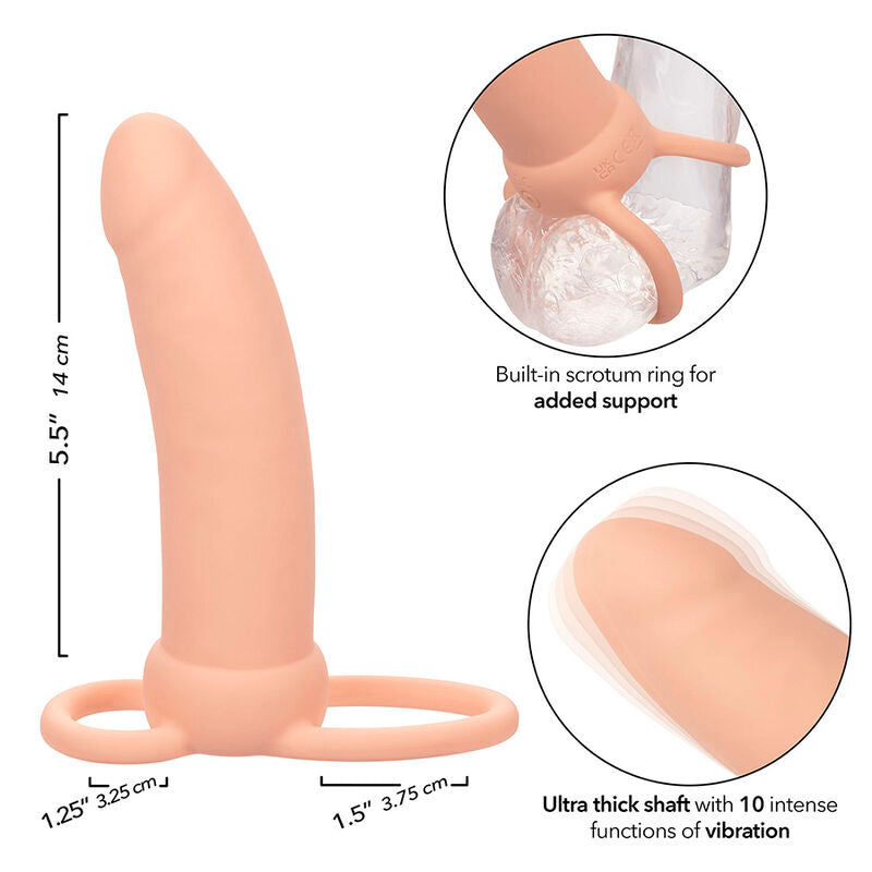 CALEXOTICS - MAXX DOUBLE PÉNÉTRATEUR ÉPAISSEUR 10 VIBRATIONS NATUREL