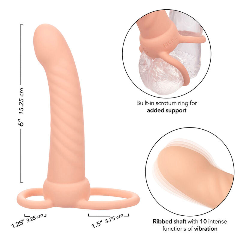 CALEXOTICS - MAXX PÉNÉTRATEUR À DOUBLE NERVURE 10 VIBRATIONS NATURELLES