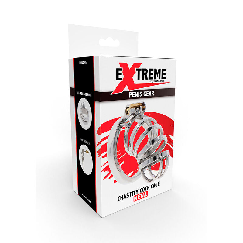 DÉSIR CACHÉ - CAGE DE CHASTETÉ EN MÉTAL EXTRÊME
