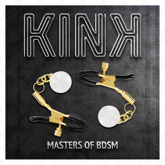 KINK - PINCES À TÉTONS EN OR AVEC PENDENTIF EN VERRE 6 CM