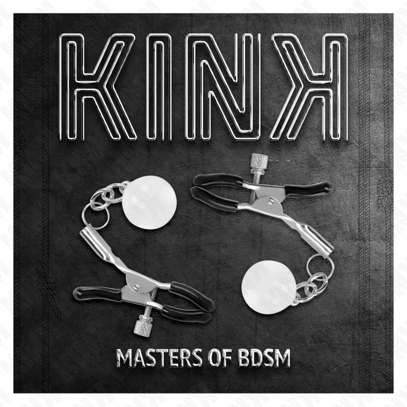 KINK - PINCES À TÉTONS ARGENTÉES AVEC PENDENTIF EN VERRE 6 CM