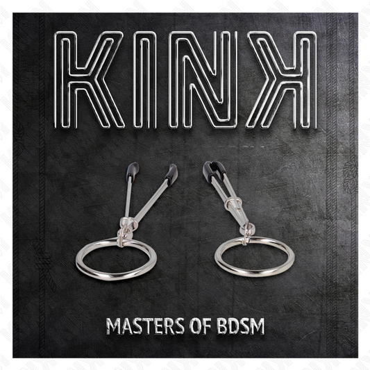 KINK - PINCES À TÉTONS FINES AVEC ANNEAU ARGENTÉ 7 CM
