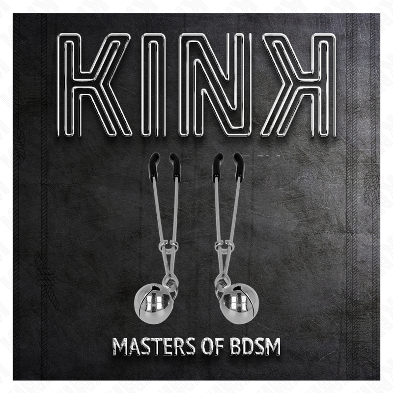 KINK - PINCES À TÉTONS FINES AVEC CLOCHE ARGENTÉE 7 CM