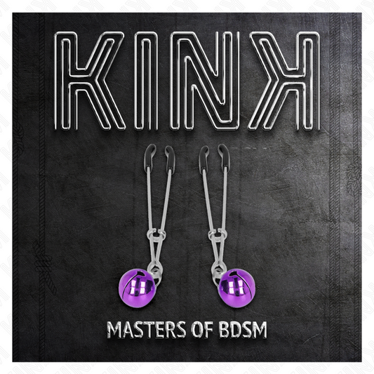 KINK - PINCES À TÉTONS FINES AVEC CLOCHE VIOLETTE 7 CM