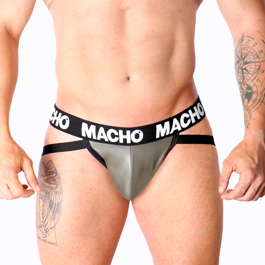 MALE - MX27GR JOCK LEATHER GREY BEIGE XL