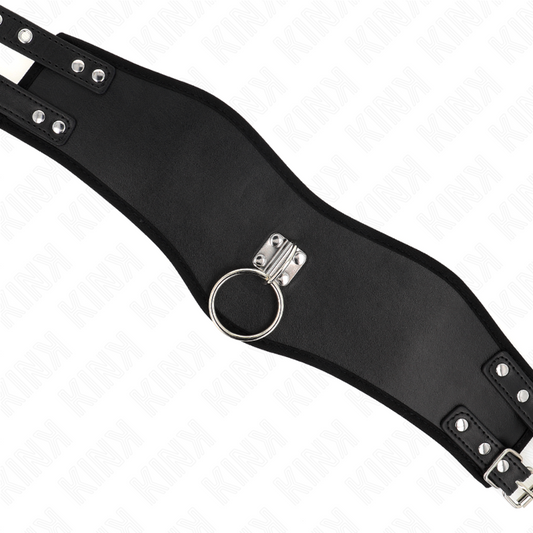 KINK - COLLIER AVEC LAISSE 65 CM DE LARGE NOIR RÉGLABLE 40-55 CM X 10 CM