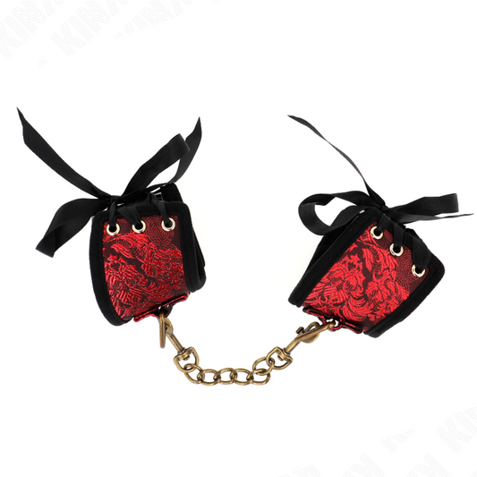 KINK - BRACELETS SCANDAL DESIGN DÉTAIL NŒUD ROUGE-NOIR 24,5 CM X 6,5 CM
