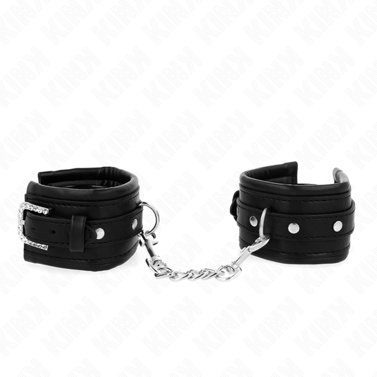 KINK - BRACELETS NOIRS AVEC BOUCLE RÉGLABLE EN STRASS 25-32 CM X 5,5 CM