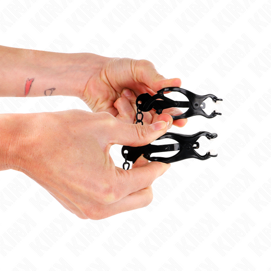 KINK - PINCES À TÉTONS STYLE JAPONAIS AVEC CHAÎNE NOIRE 30 CM