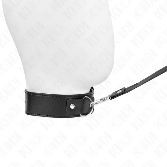 KINK - COLLAR WITH LEASH 116 CM THIN BLACK ADJUSTABLE 32-50 CM X 8 CM