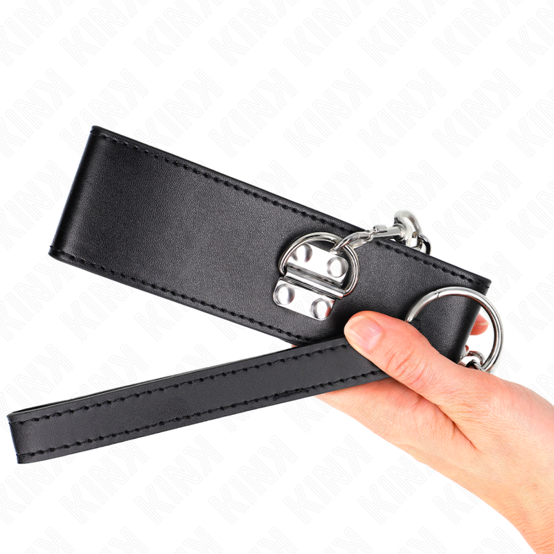 KINK - COLLIER AVEC LAISSE 65 CM DE LARGE NOIR RÉGLABLE 33,5-41 CM X 5 CM
