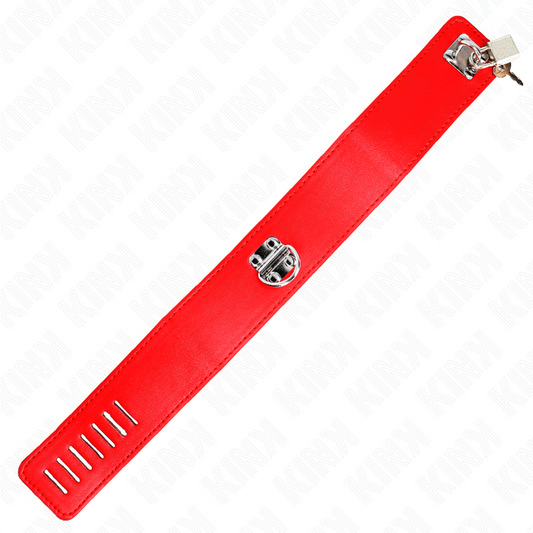 KINK - COLLIER AVEC LAISSE 65 CM DE LARGE ROUGE RÉGLABLE 33,5-41 CM X 5 CM