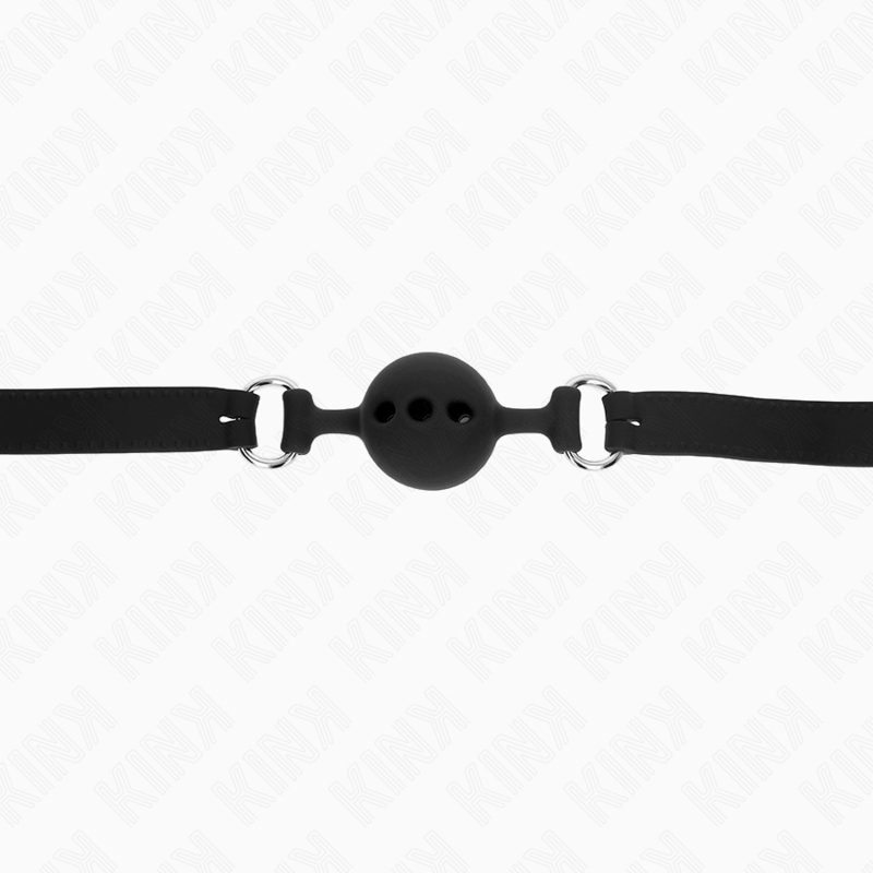 KINK - GAG 55 x 2 CM BOULE 4 CM ENTIÈREMENT EN SILICONE TAILLE S NOIR RÉGLABLE 35-51 CM