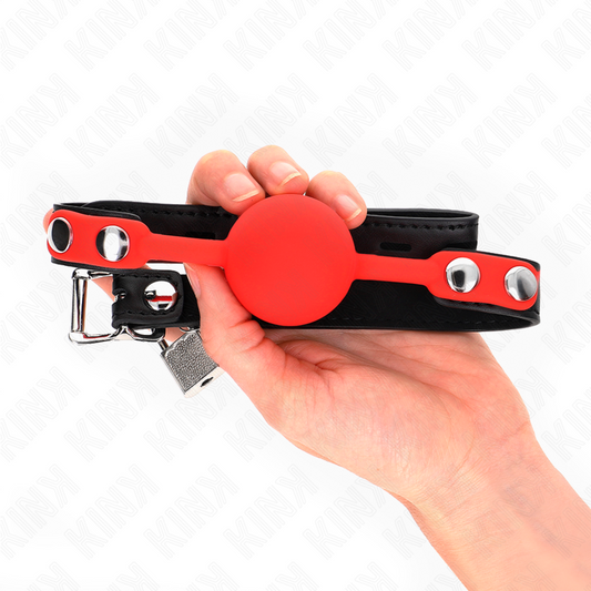 KINK - BÂILLON À BOULE EN SILICONE DE 4 CM AVEC VERROUILLAGE 60 x 2 CM