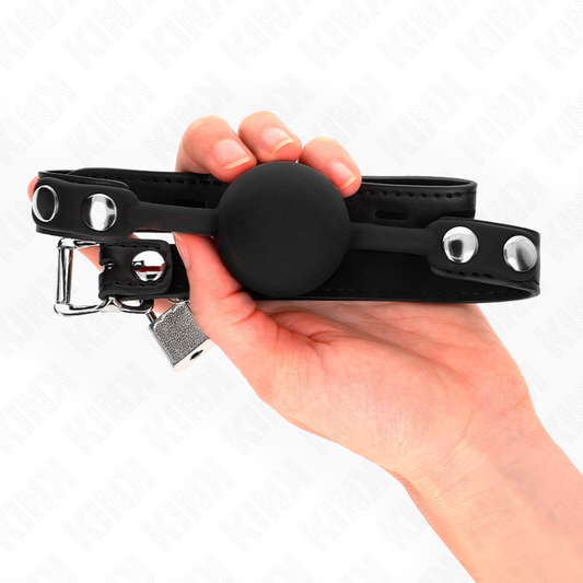 KINK - BÂILLON-BOULE EN SILICONE 4 CM MODÈLE 1 AVEC VERROUILLAGE 60 x 2 CM