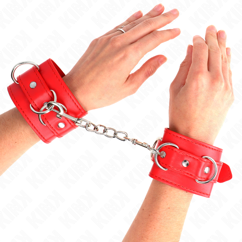 KINK - SUPPORT DE POIGNET AVEC 3 ANNEAUX EN D RÉGLABLES ROUGE 17,5-25 CM X 6 CM