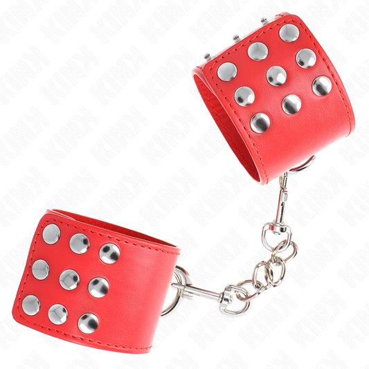 KINK - BRACELETS À FERMETURE À PRESSION RÉGLABLE ROUGE 19-24 CM X 5,5 CM