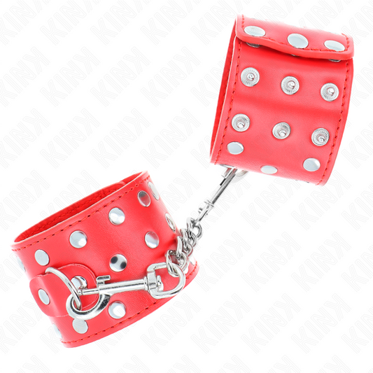 KINK - BRACELETS CLOUTÉS RÉGLABLES ROUGES 19-24 CM X 5,5 CM
