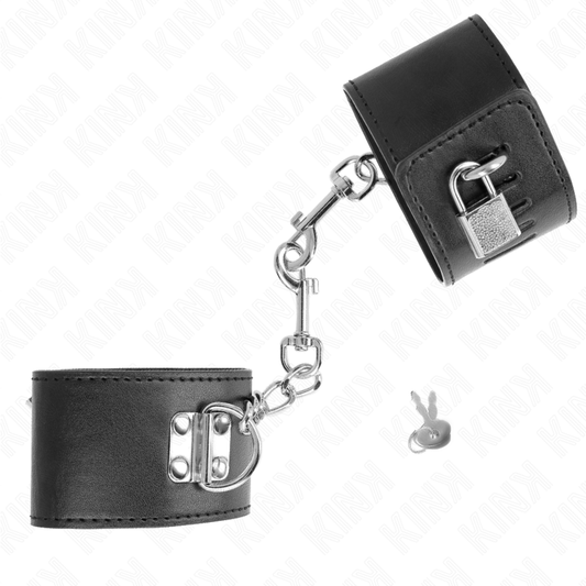 KINK - Bracelets réglables avec cadenas noir 16-23 cm x 5,5 cm