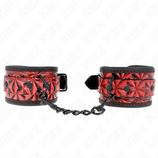 KINK - BRACELETS À MOTIF LOSANGE ROUGE FONCÉ RÉGLABLES 17-26 CM X 5,5 CM
