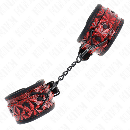 KINK - BRACELETS À MOTIF LOSANGE ROUGE FONCÉ RÉGLABLES 17-26 CM X 5,5 CM