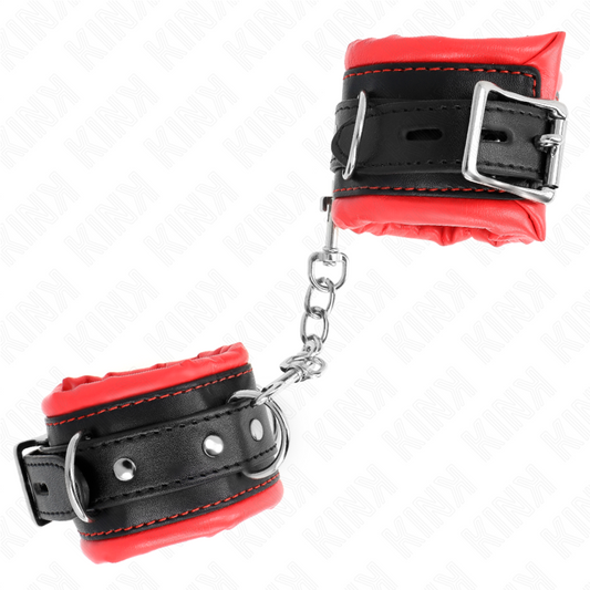 KINK - BRACELETS LOURDS DOUBLURE ROUGE RÉGLABLES 20-30 CM X 6 CM