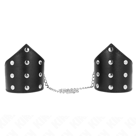 KINK - BRACELETS NOIRS À POINTE AVEC CHAÎNE RÉGLABLE 17-23 CM X 8,5 CM