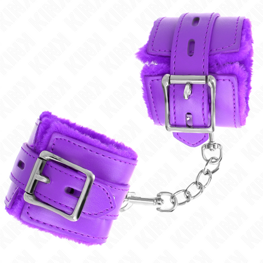 KINK - BRACELETS DOUBLÉS DE TROUS CARRÉS VIOLETS ET SANGLE VIOLETTE RÉGLABLE 17-29 CM X 6 CM