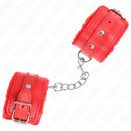 KINK - BRACELETS PREMIUM DOUBLÉS DE ROUGE AVEC SANGLE ROUGE RÉGLABLE 17-29 CM X 6 CM