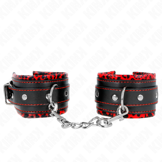 KINK - BRACELETS RÉGLABLES DOUBLÉS ROUGES/NOIRS 17-29 CM X 6 CM