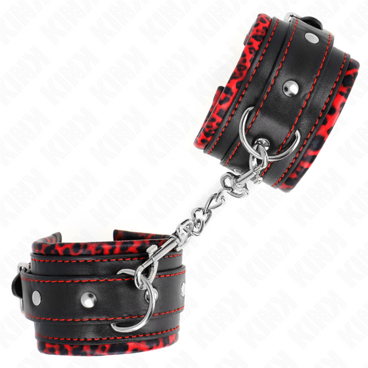 KINK - BRACELETS RÉGLABLES DOUBLÉS ROUGES/NOIRS 17-29 CM X 6 CM