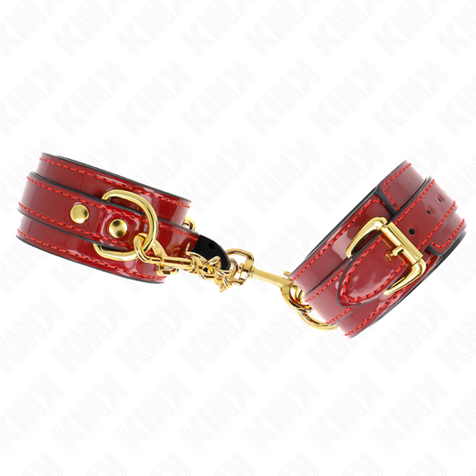 KINK - BRACELETS RÉGLABLES JOANNA ANGEL ROUGES AVEC CHAÎNE EN OR 16,5-26 CM X 4 CM