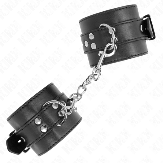 KINK - BRACELETS NOIRS AVEC SANGLE NOIRE RÉGLABLE 17-28 CM X 6 CM