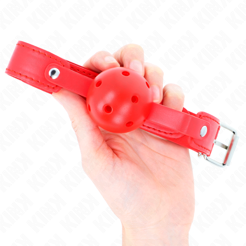 KINK - BÂILLON BOULE 4,5 CM RESPIRANT ROUGE 65 x 2,5 CM