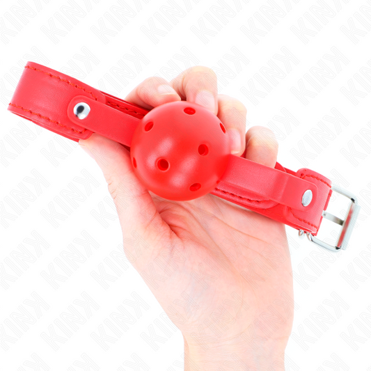KINK - BÂILLON BOULE 4,5 CM RESPIRANT ROUGE 65 x 2,5 CM