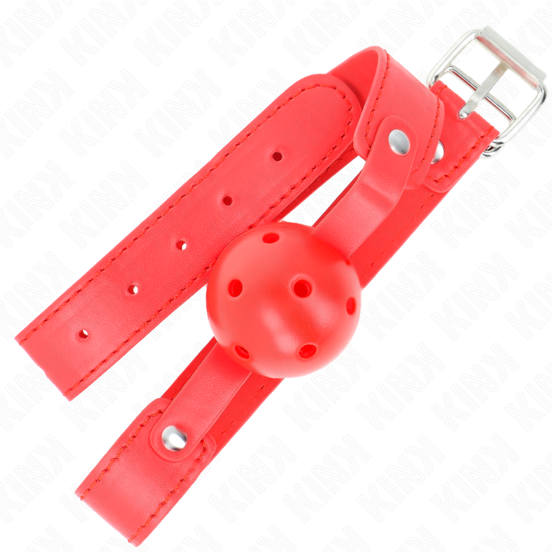 KINK - BÂILLON BOULE 4,5 CM RESPIRANT ROUGE 65 x 2,5 CM