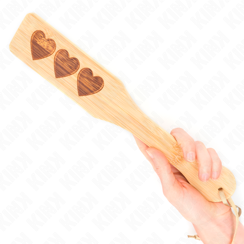 KINK - RAQUETTE EN BAMBOU À MOTIF DE CŒUR 32 X 5,5 CM